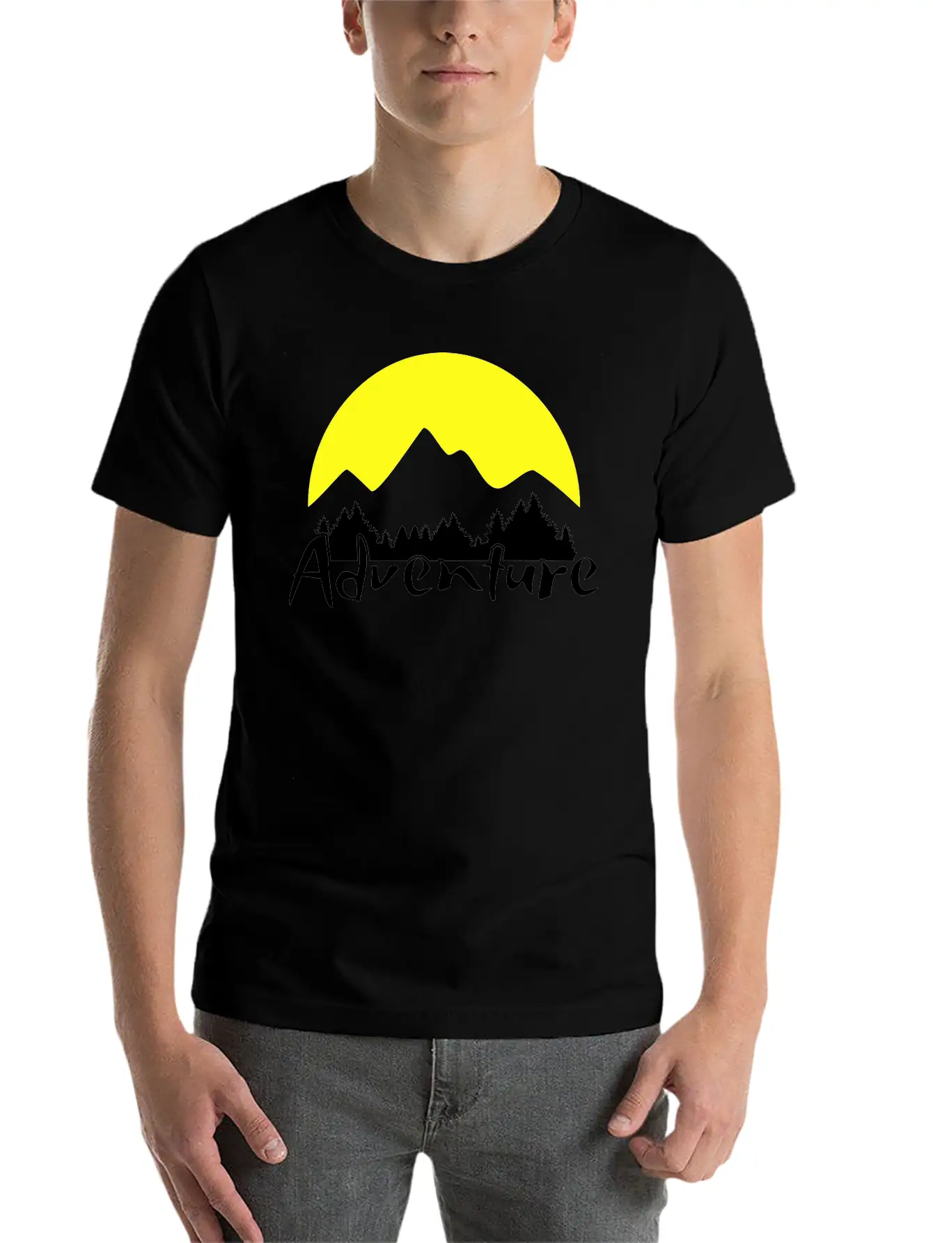 Nature Adventure, Mountains And Forest Unisex Casual T-Shirt – Clean Design For Daily Comfort