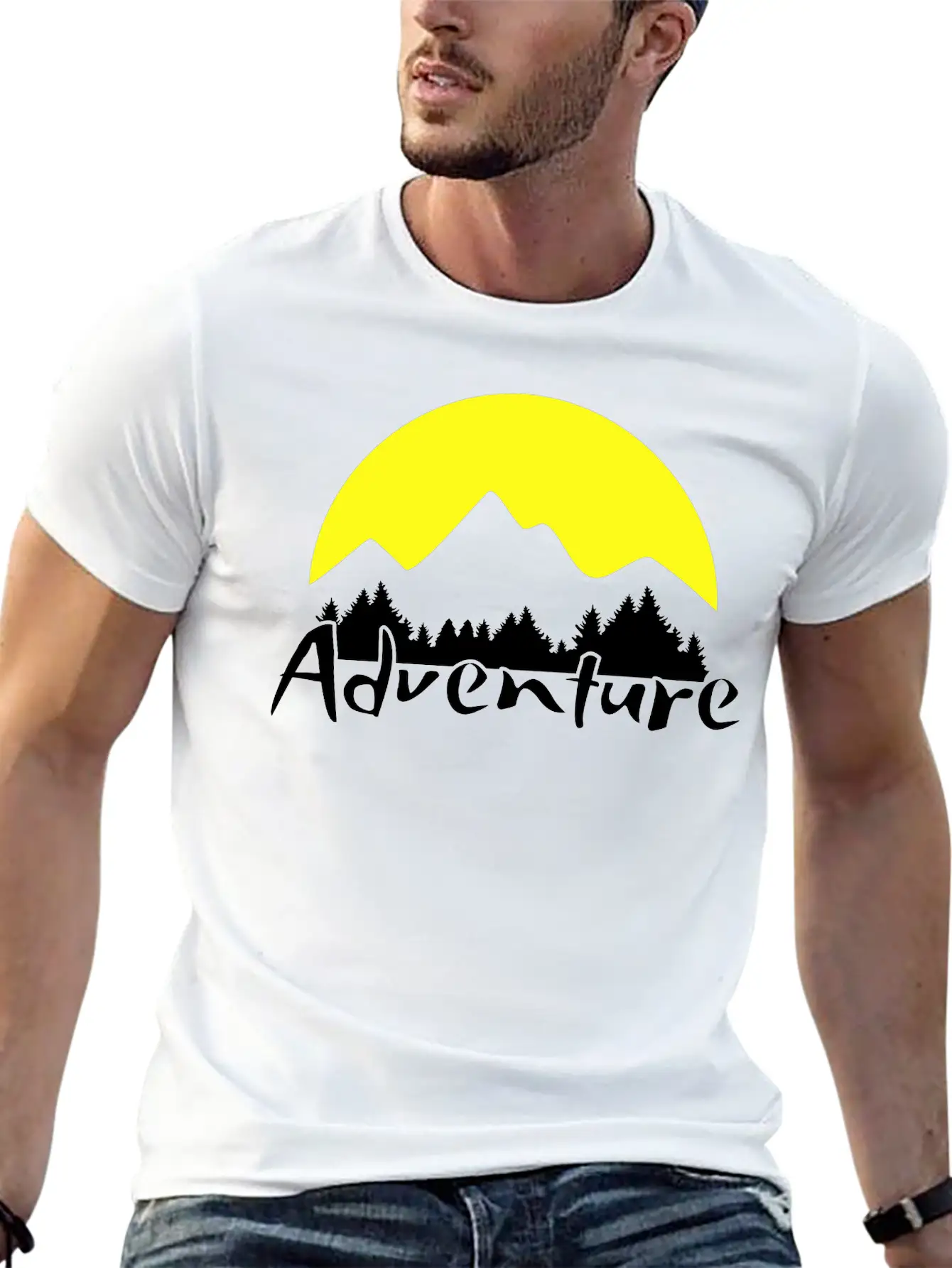 Nature Adventure, Mountains And Forest Unisex Casual T-Shirt – Clean Design For Daily Comfort