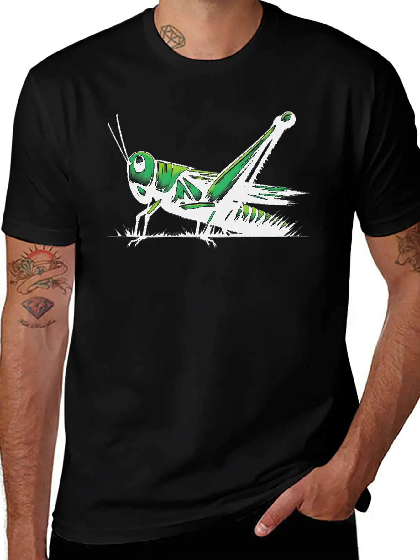 Nature Grasshopper Insect Brushstroke Art 1 Unisex Casual T-Shirt – Clean Design For Daily Comfort