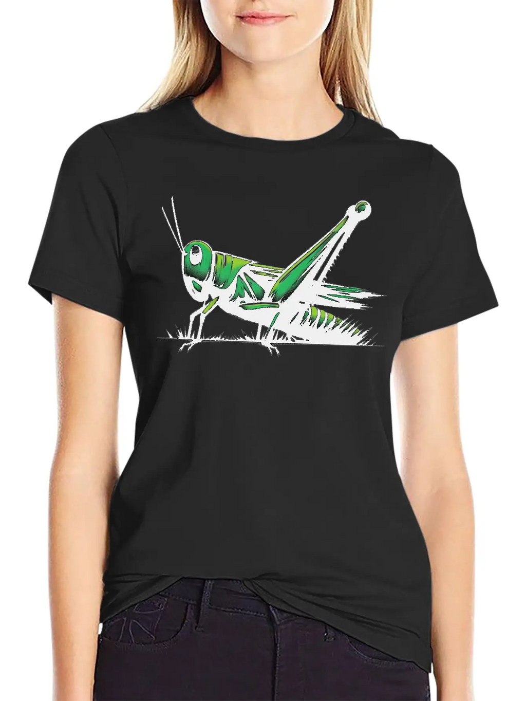 Nature Grasshopper Insect Brushstroke Art 1 Unisex Casual T-Shirt – Clean Design For Daily Comfort
