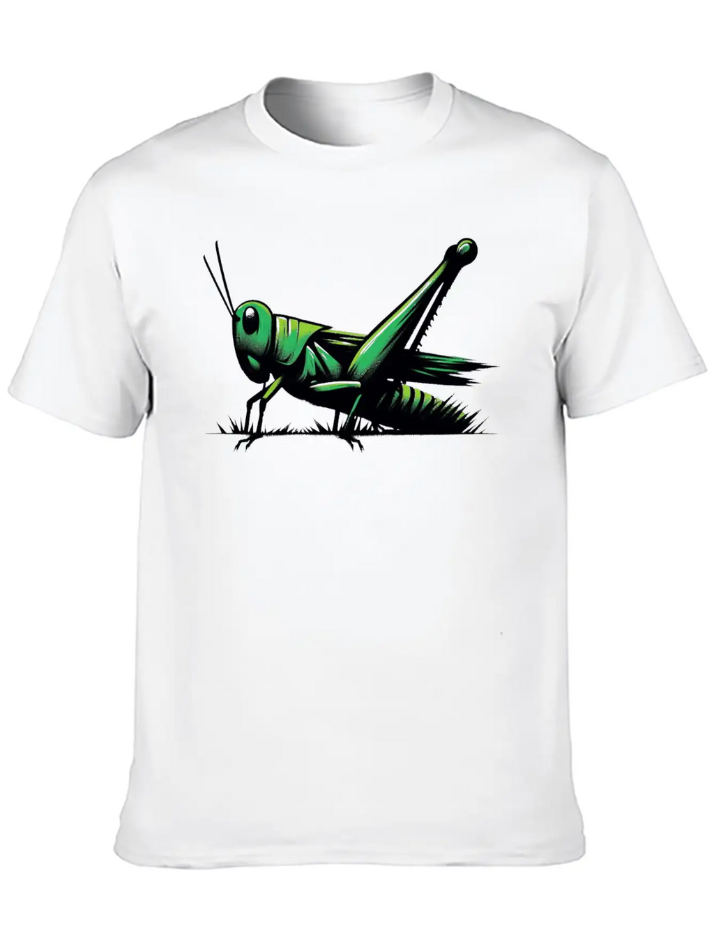 Nature Grasshopper Insect Brushstroke Art 1 Unisex Casual T-Shirt – Clean Design For Daily Comfort