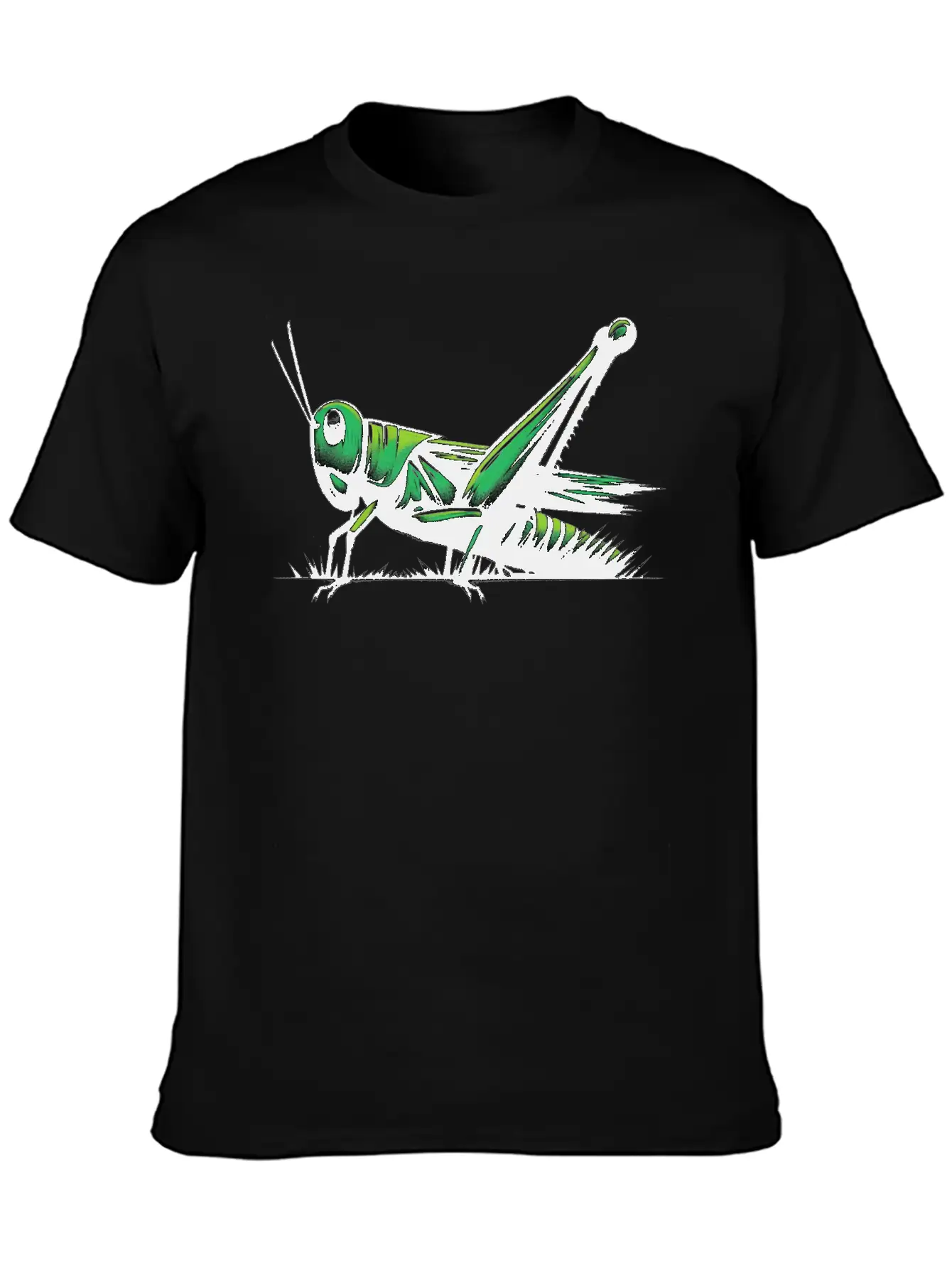 Nature Grasshopper Insect Brushstroke Art 1 Unisex Casual T-Shirt – Clean Design For Daily Comfort