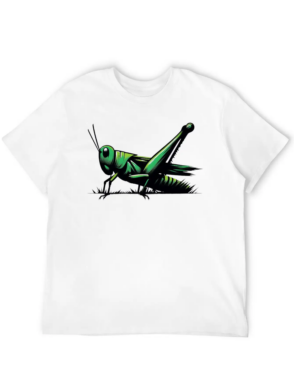 Nature Grasshopper Insect Brushstroke Art 1 Unisex Casual T-Shirt – Clean Design For Daily Comfort