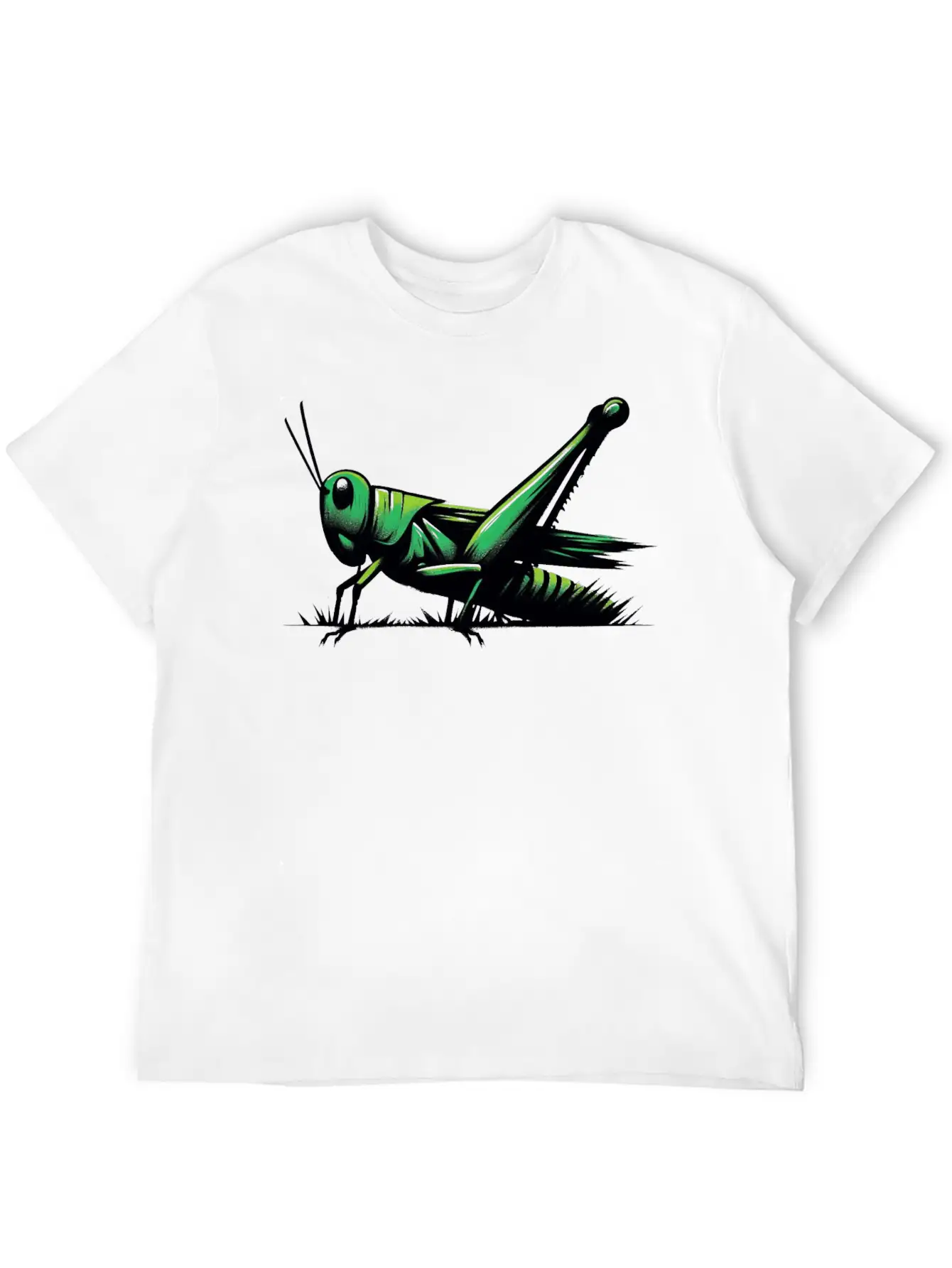 Nature Grasshopper Insect Brushstroke Art 1 Unisex Casual T-Shirt – Clean Design For Daily Comfort