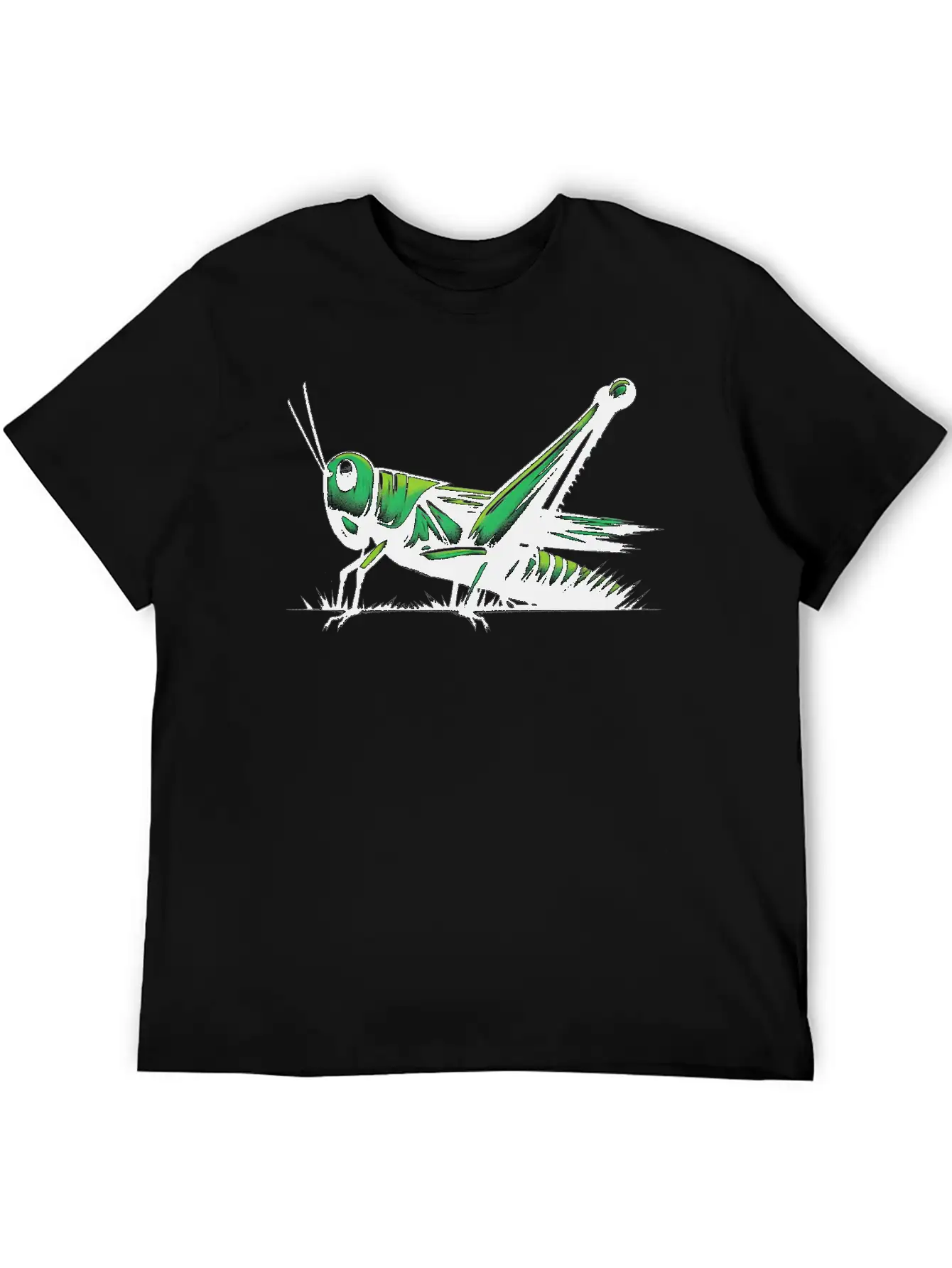 Nature Grasshopper Insect Brushstroke Art 1 Unisex Casual T-Shirt – Clean Design For Daily Comfort