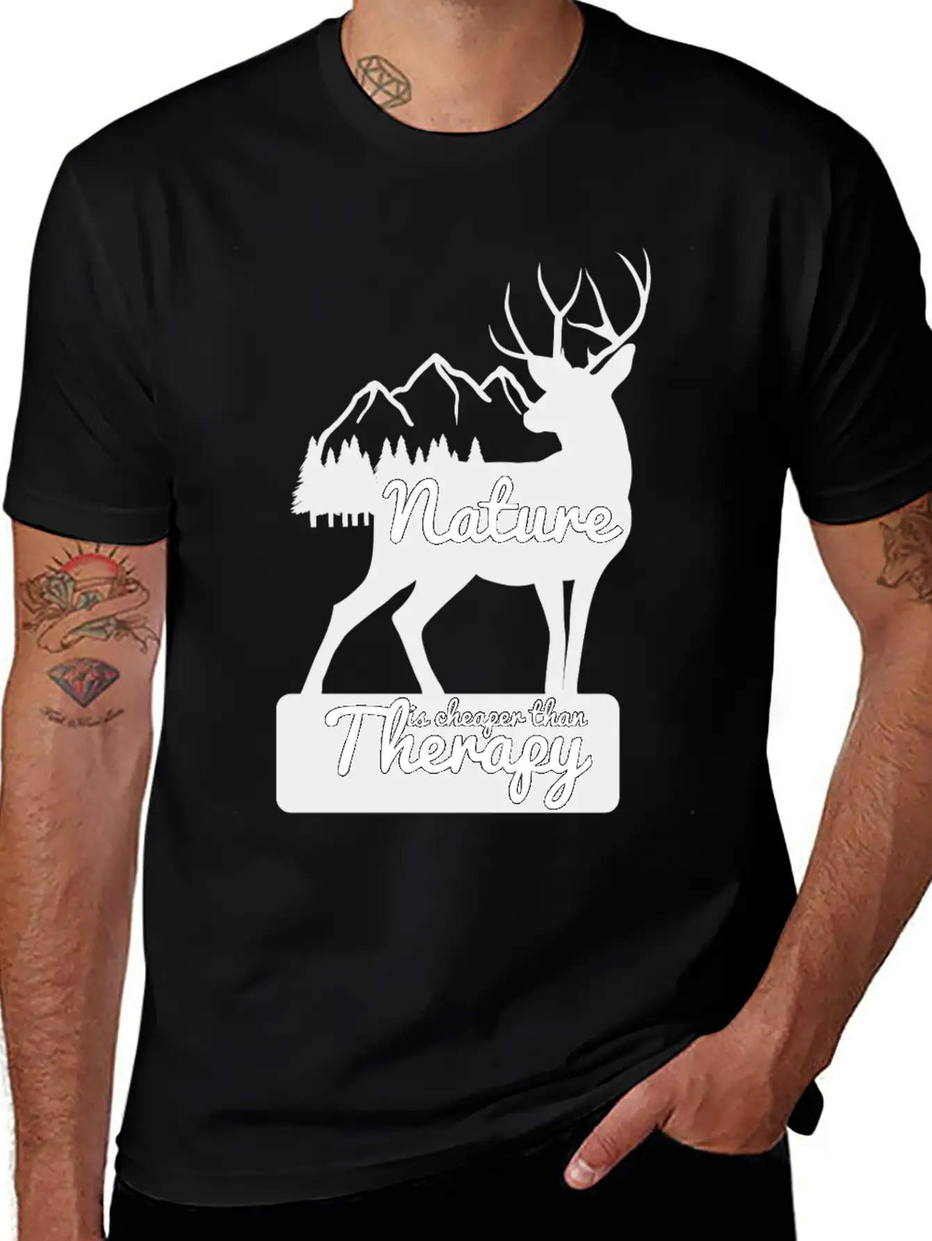 Nature Is Cheaper Then Therapy Unisex Short Sleeve Soft Cotton T-Shirt – Casual Everyday Wear