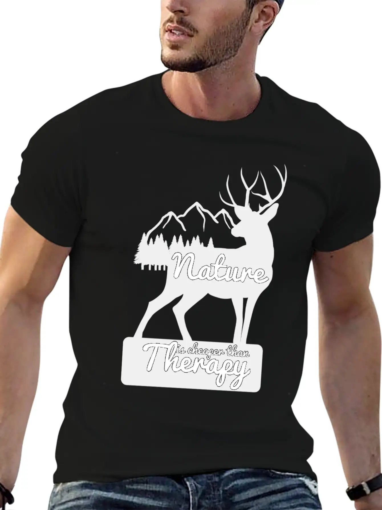 Nature Is Cheaper Then Therapy Unisex Short Sleeve Soft Cotton T-Shirt – Casual Everyday Wear