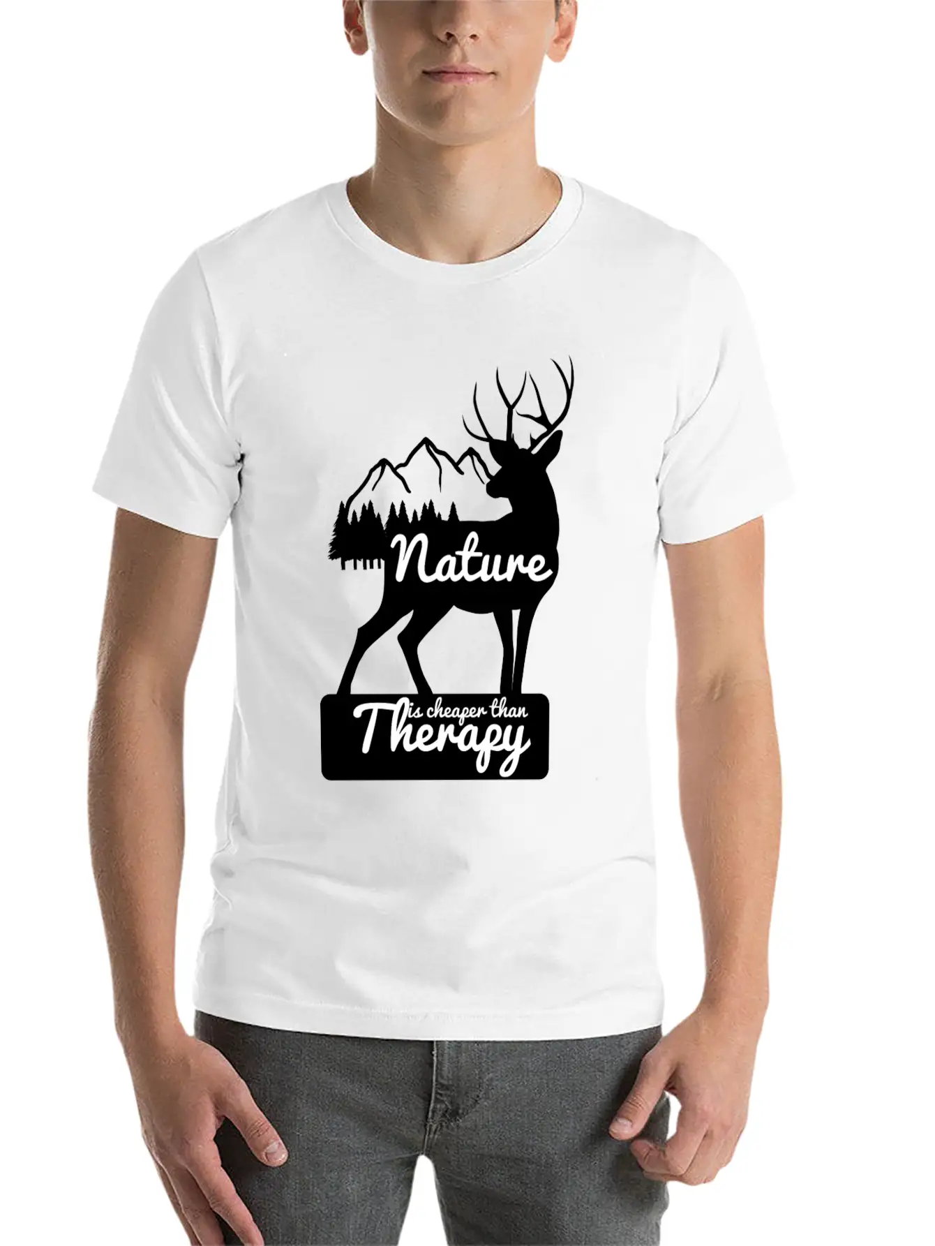 Nature Is Cheaper Then Therapy Unisex Short Sleeve Soft Cotton T-Shirt – Casual Everyday Wear