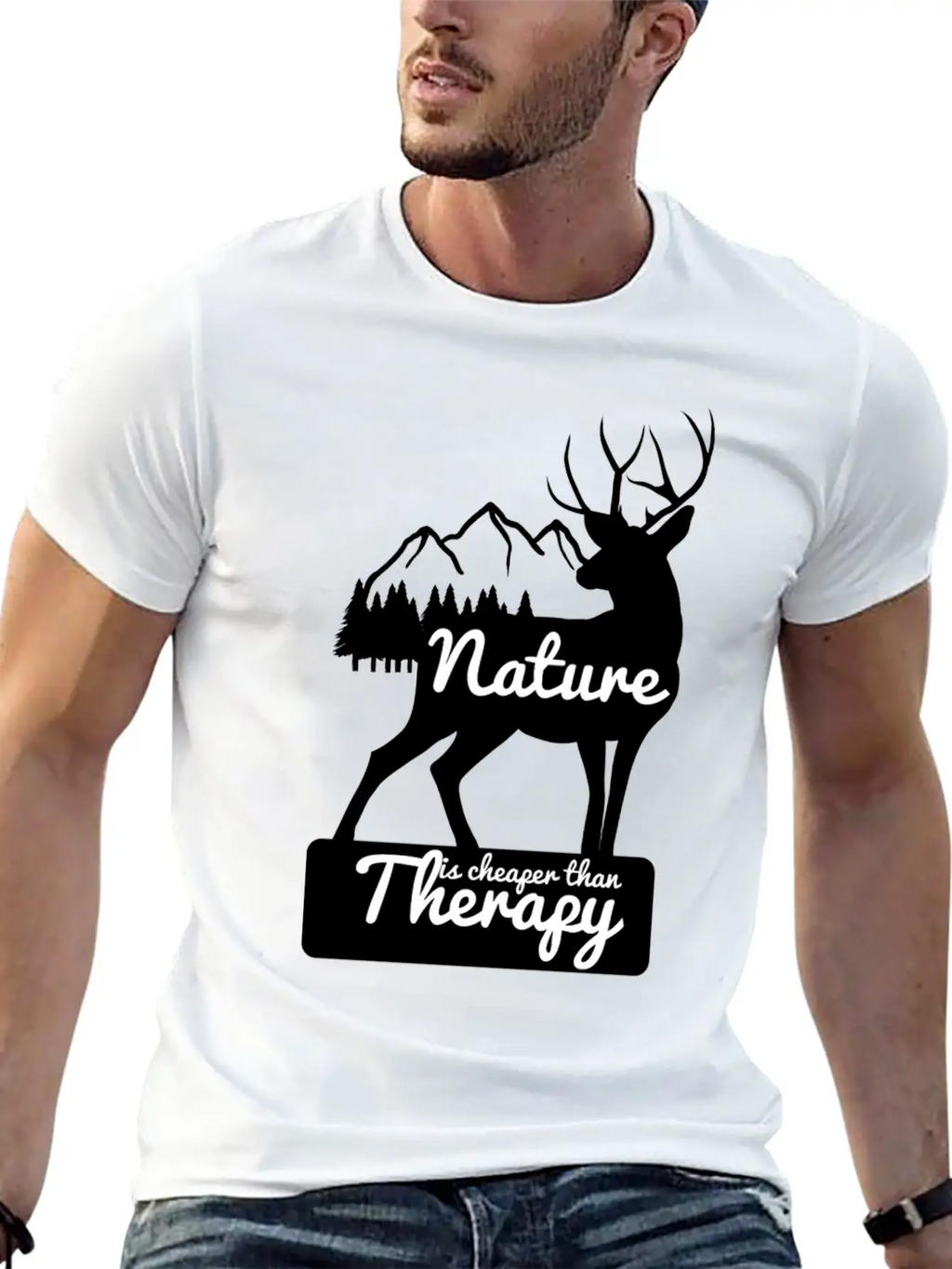 Nature Is Cheaper Then Therapy Unisex Short Sleeve Soft Cotton T-Shirt – Casual Everyday Wear