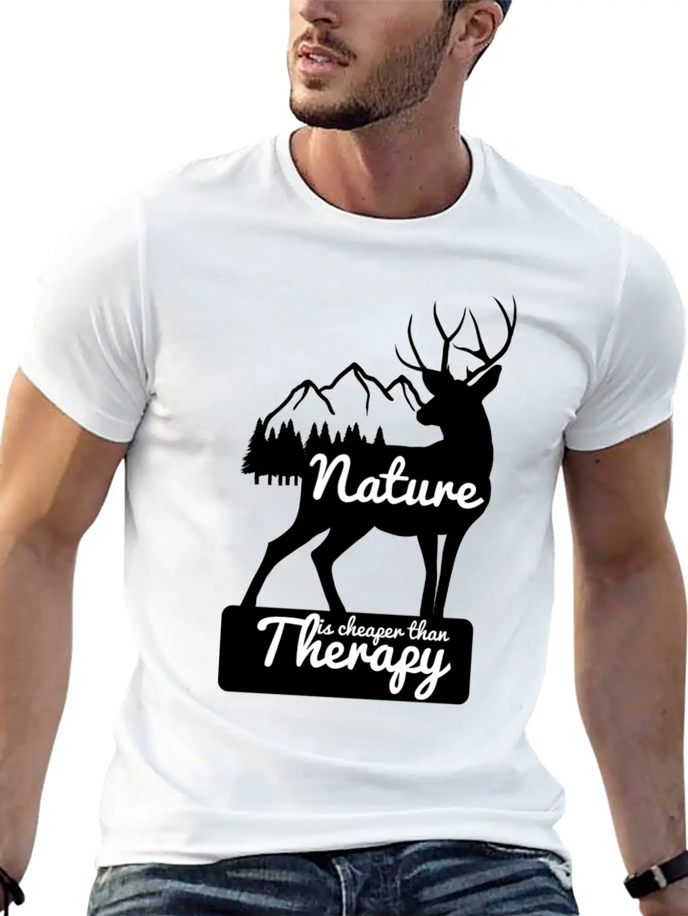 Nature Is Cheaper Then Therapy Unisex Short Sleeve Soft Cotton T-Shirt – Casual Everyday Wear