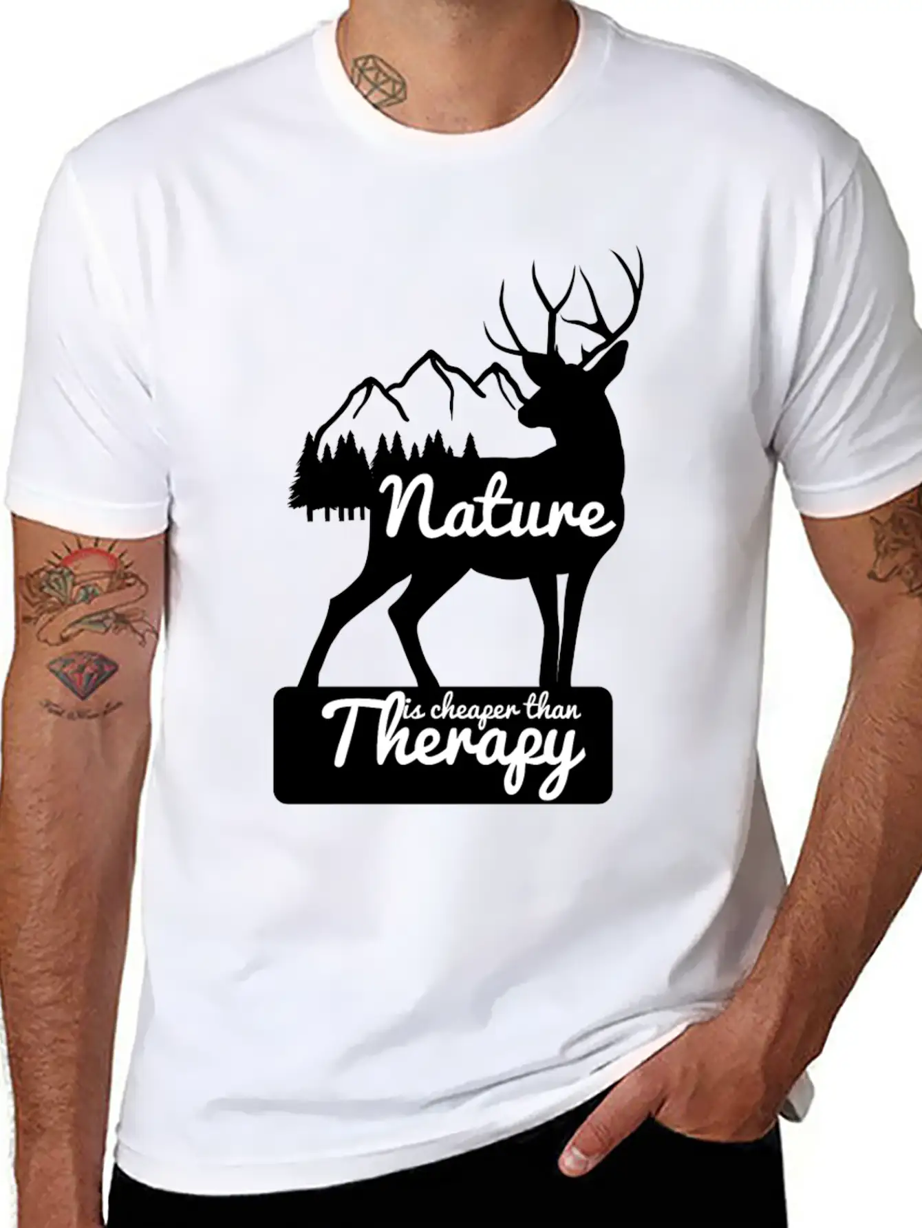 Nature Is Cheaper Then Therapy Unisex Short Sleeve Soft Cotton T-Shirt – Casual Everyday Wear
