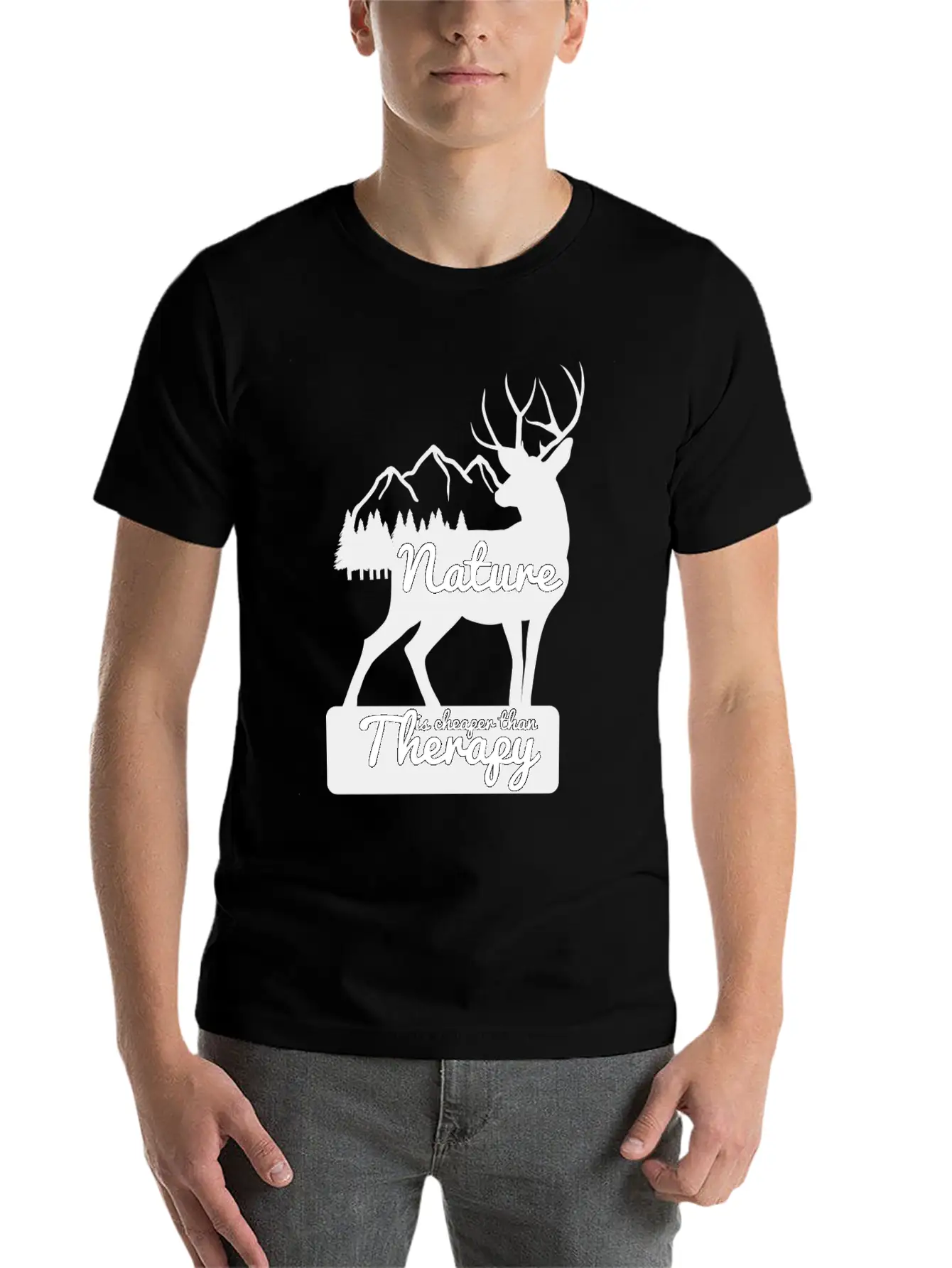 Nature Is Cheaper Then Therapy Unisex Short Sleeve Soft Cotton T-Shirt – Casual Everyday Wear