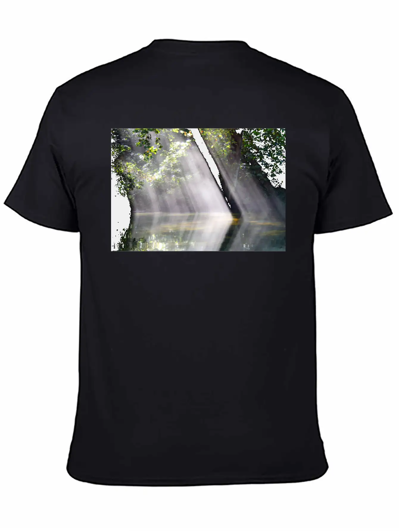 NatureScapes-Shadows Of Dawn On The Current River Stylish Everyday T-Shirt – Unisex Basic Cotton Tee