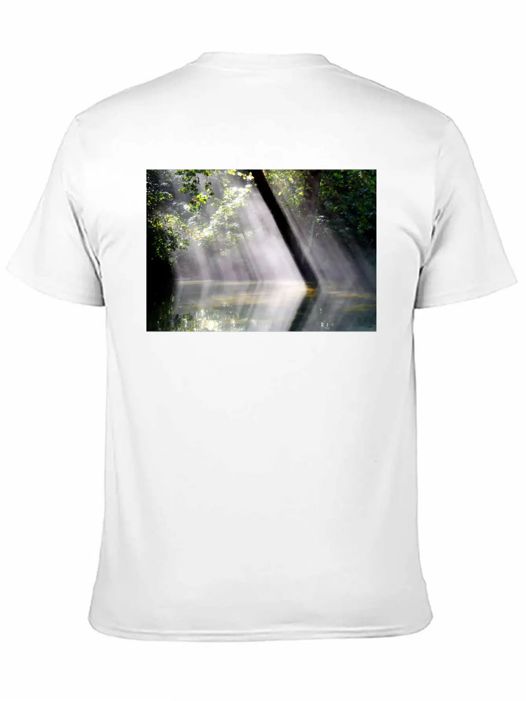 NatureScapes-Shadows Of Dawn On The Current River Stylish Everyday T-Shirt – Unisex Basic Cotton Tee