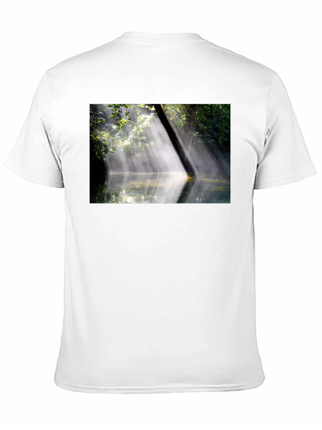 NatureScapes-Shadows Of Dawn On The Current River Stylish Everyday T-Shirt – Unisex Basic Cotton Tee