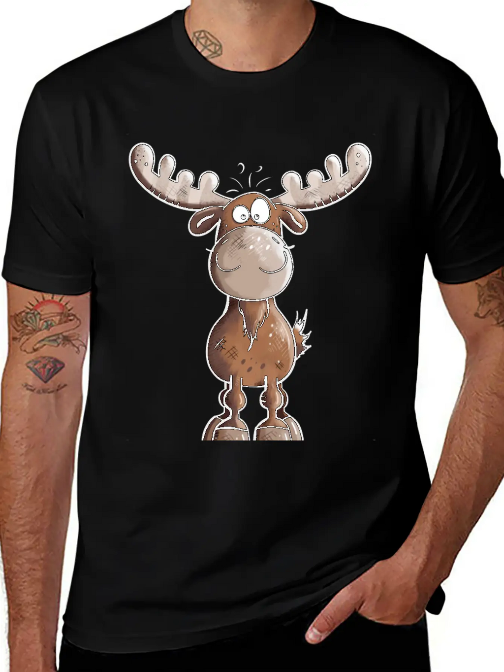 Naughty Elk - Elks - Deer - Moose - Gift - Forest Unisex Casual T-Shirt – Clean Design For Daily Comfort