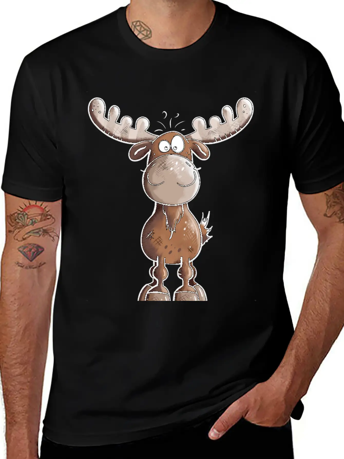 Naughty Elk - Elks - Deer - Moose - Gift - Forest Unisex Casual T-Shirt – Clean Design For Daily Comfort