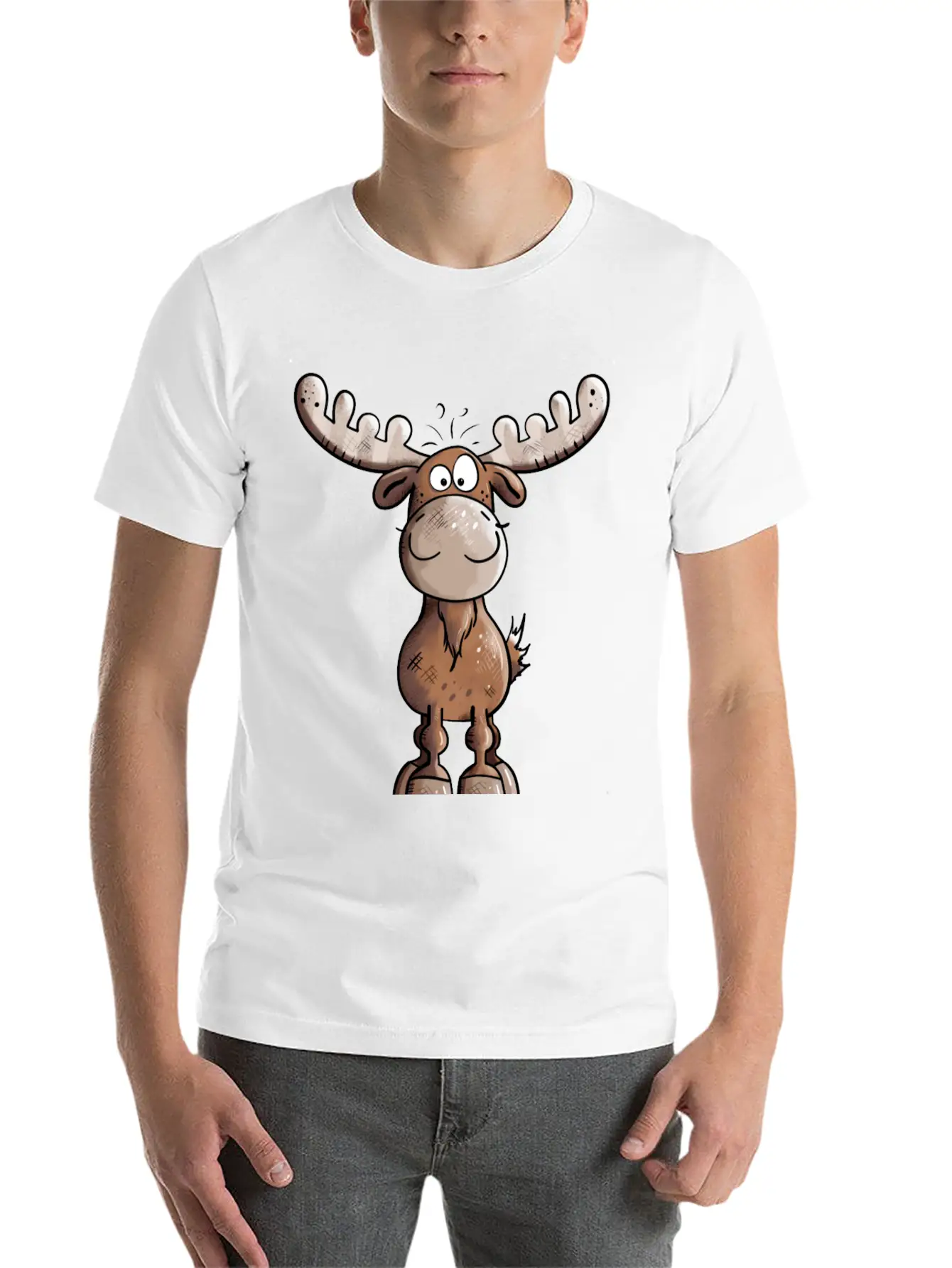 Naughty Elk - Elks - Deer - Moose - Gift - Forest Unisex Casual T-Shirt – Clean Design For Daily Comfort