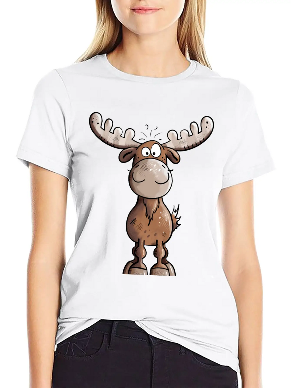Naughty Elk - Elks - Deer - Moose - Gift - Forest Unisex Casual T-Shirt – Clean Design For Daily Comfort