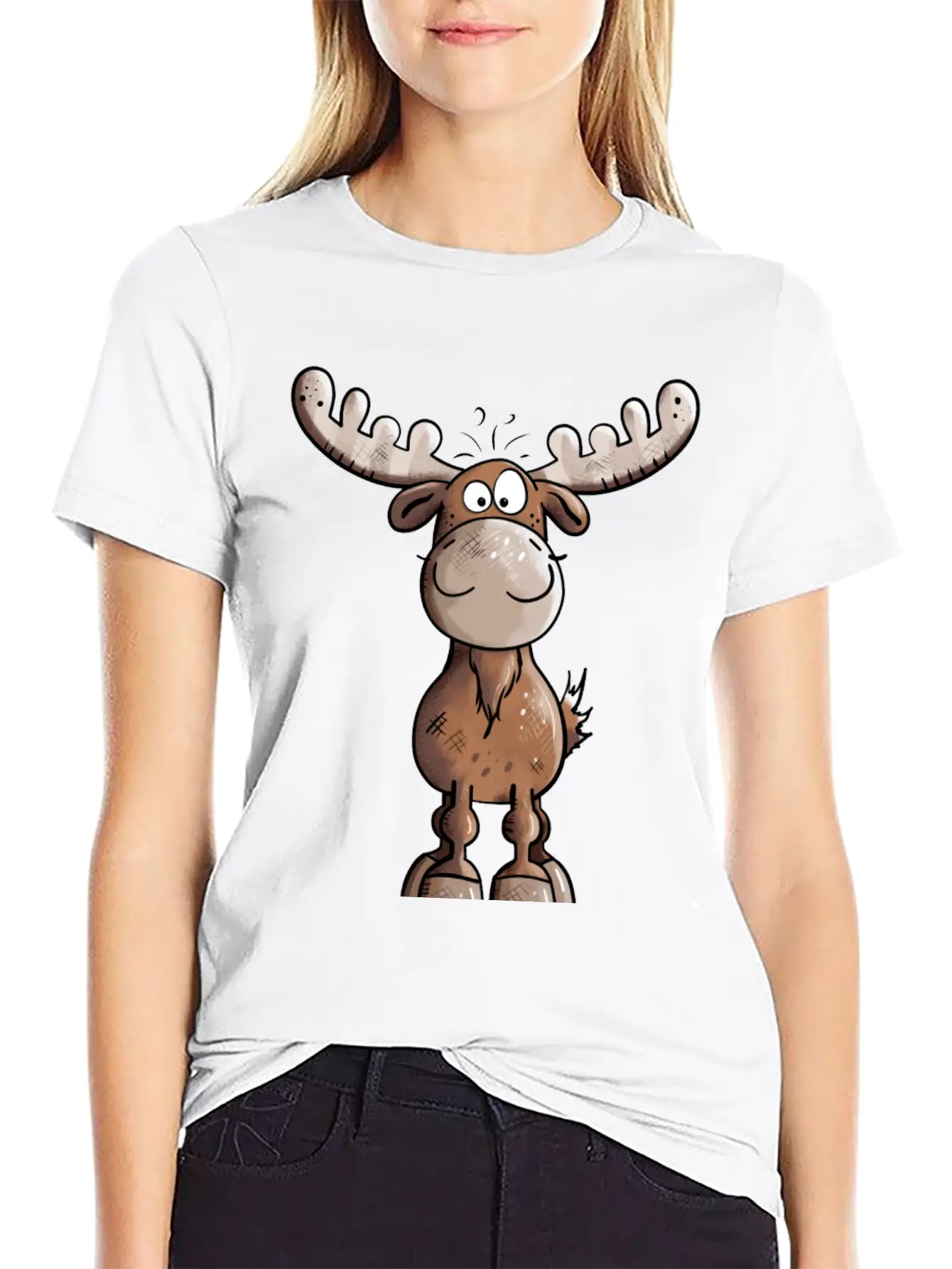 Naughty Elk - Elks - Deer - Moose - Gift - Forest Unisex Casual T-Shirt – Clean Design For Daily Comfort