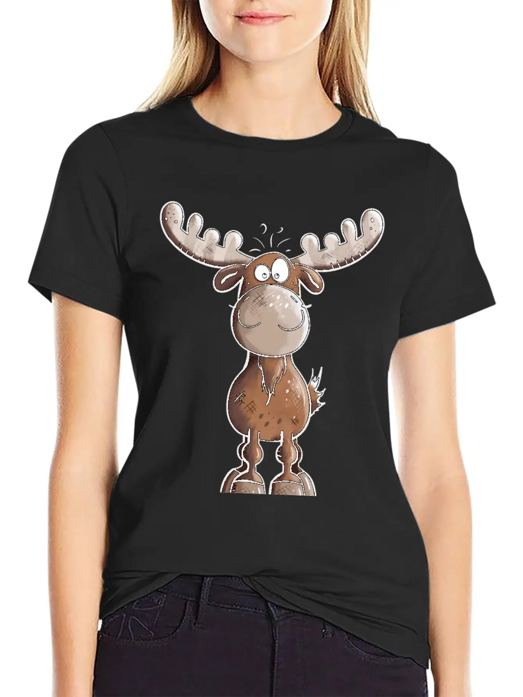 Naughty Elk - Elks - Deer - Moose - Gift - Forest Unisex Casual T-Shirt – Clean Design For Daily Comfort