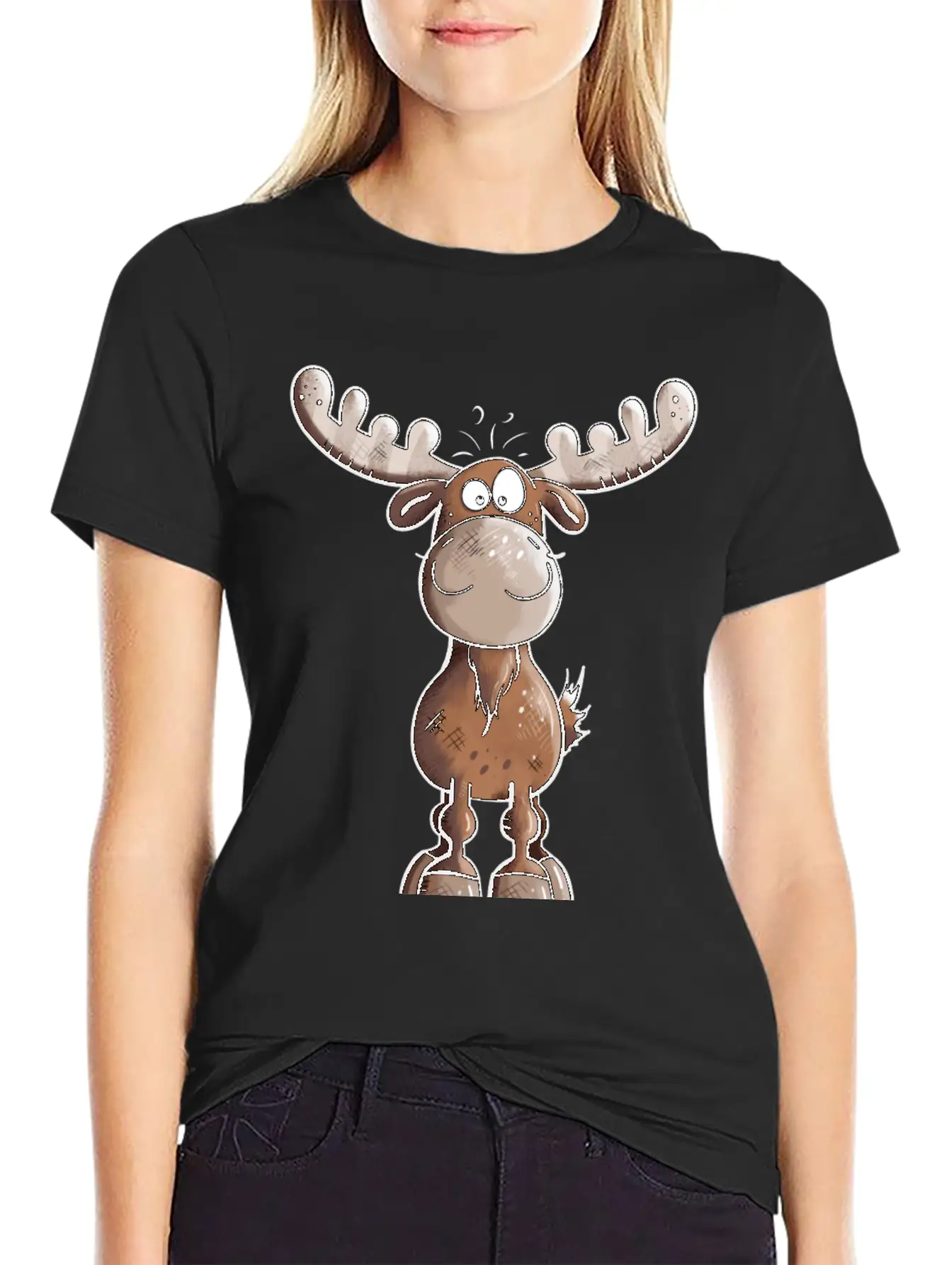 Naughty Elk - Elks - Deer - Moose - Gift - Forest Unisex Casual T-Shirt – Clean Design For Daily Comfort