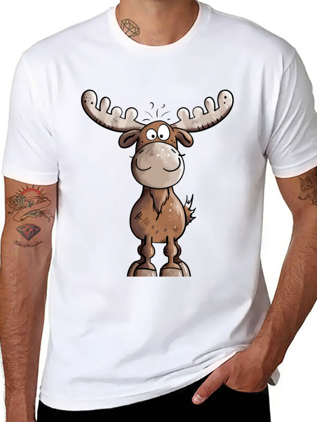 Naughty Elk - Elks - Deer - Moose - Gift - Forest Unisex Casual T-Shirt – Clean Design For Daily Comfort