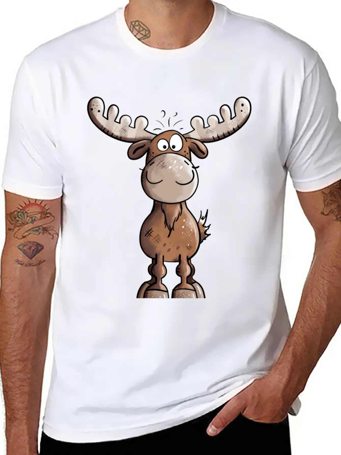 Naughty Elk - Elks - Deer - Moose - Gift - Forest Unisex Casual T-Shirt – Clean Design For Daily Comfort