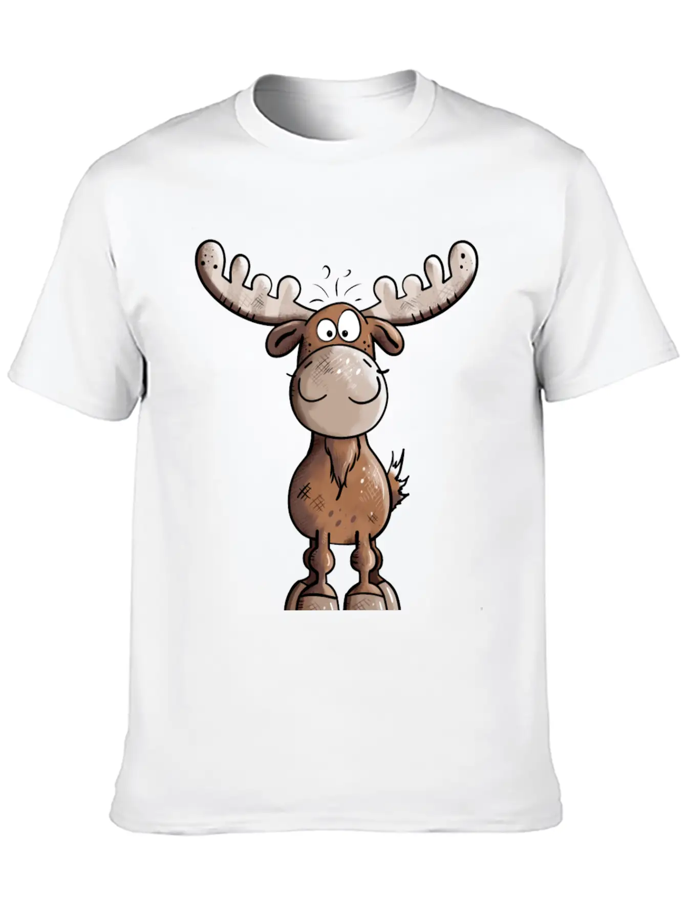 Naughty Elk - Elks - Deer - Moose - Gift - Forest Unisex Casual T-Shirt – Clean Design For Daily Comfort
