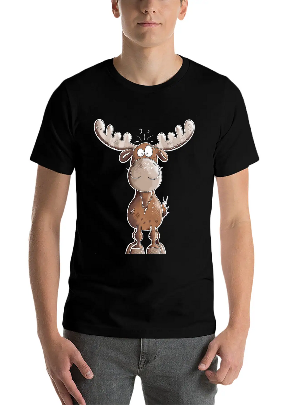 Naughty Elk - Elks - Deer - Moose - Gift - Forest Unisex Casual T-Shirt – Clean Design For Daily Comfort