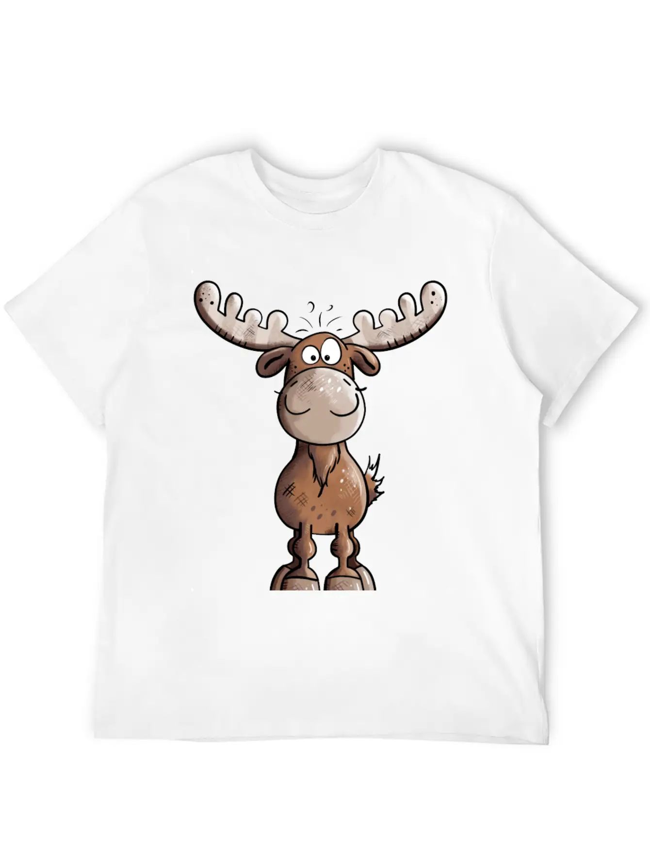 Naughty Elk - Elks - Deer - Moose - Gift - Forest Unisex Casual T-Shirt – Clean Design For Daily Comfort
