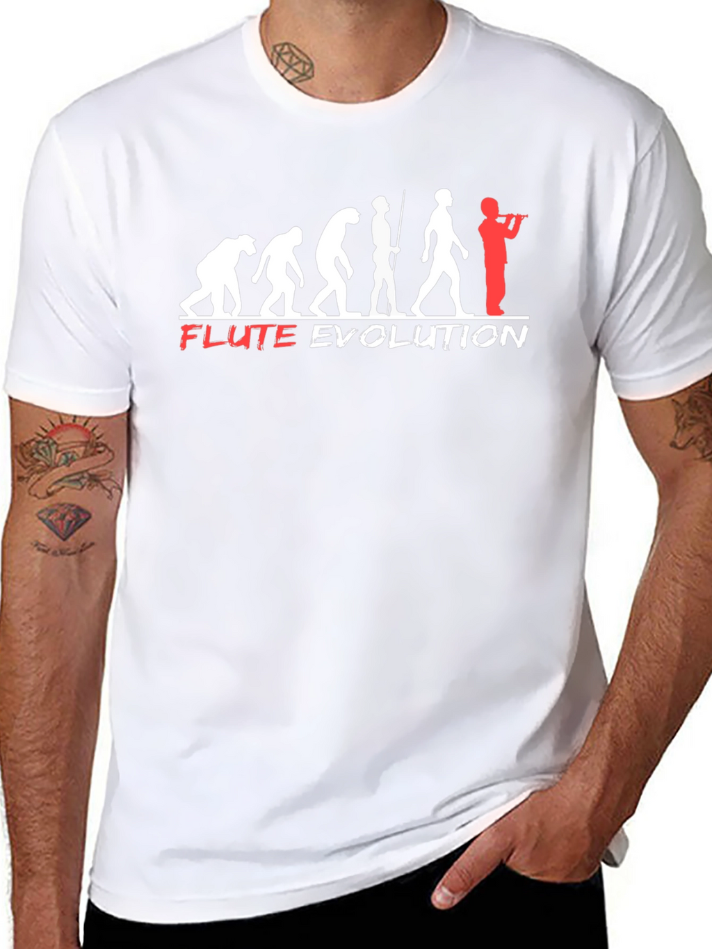 Flute Evolution T-Shirt - Funny Music Tee
