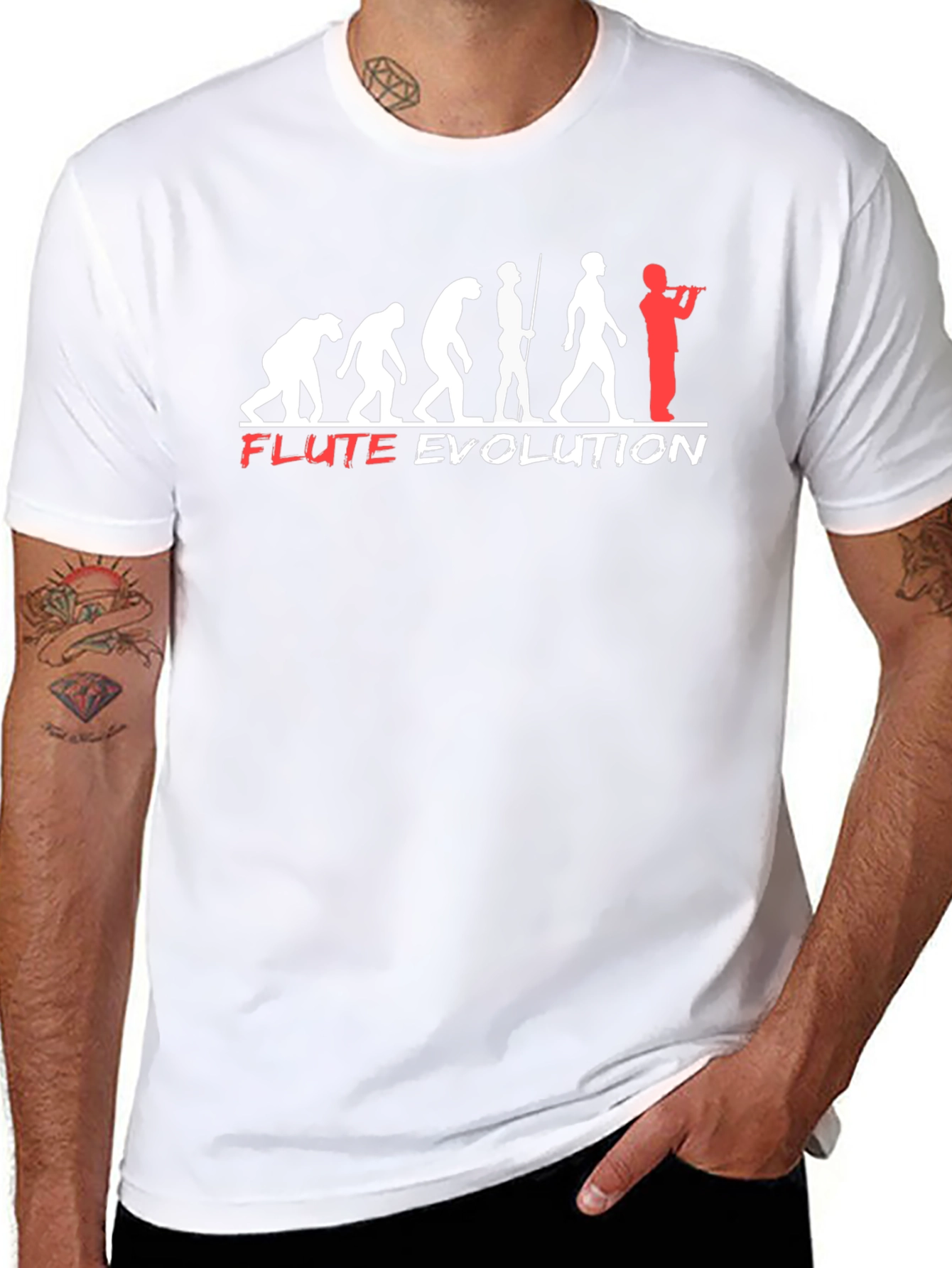 Flute Evolution T-Shirt - Funny Music Tee