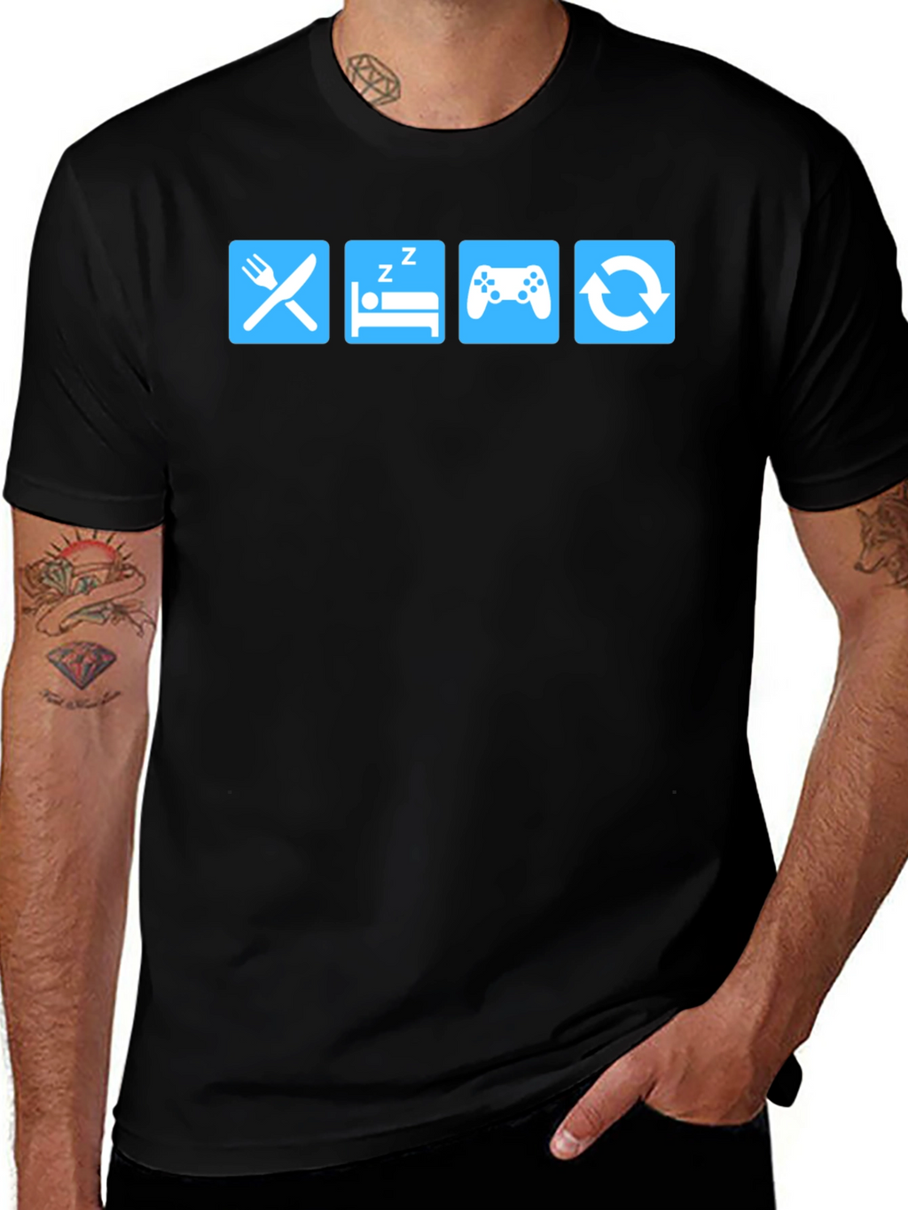 Eat Sleep Game Repeat T-Shirt - Gamer Life