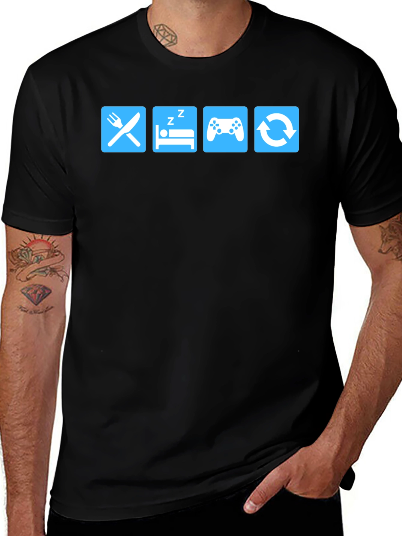 Eat Sleep Game Repeat T-Shirt - Gamer Life