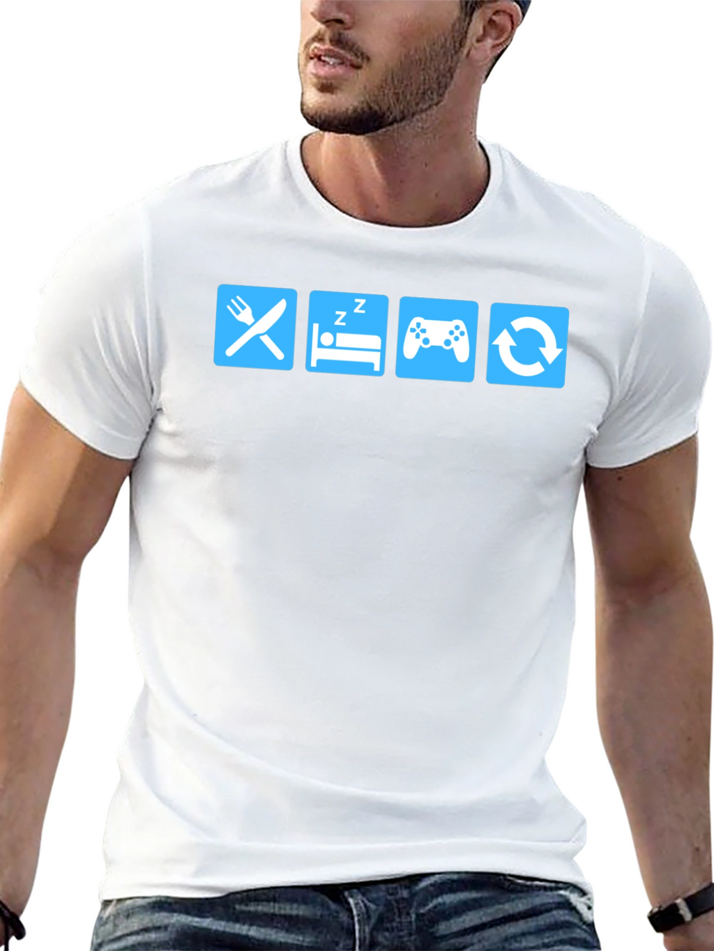 Eat Sleep Game Repeat T-Shirt - Gamer Life