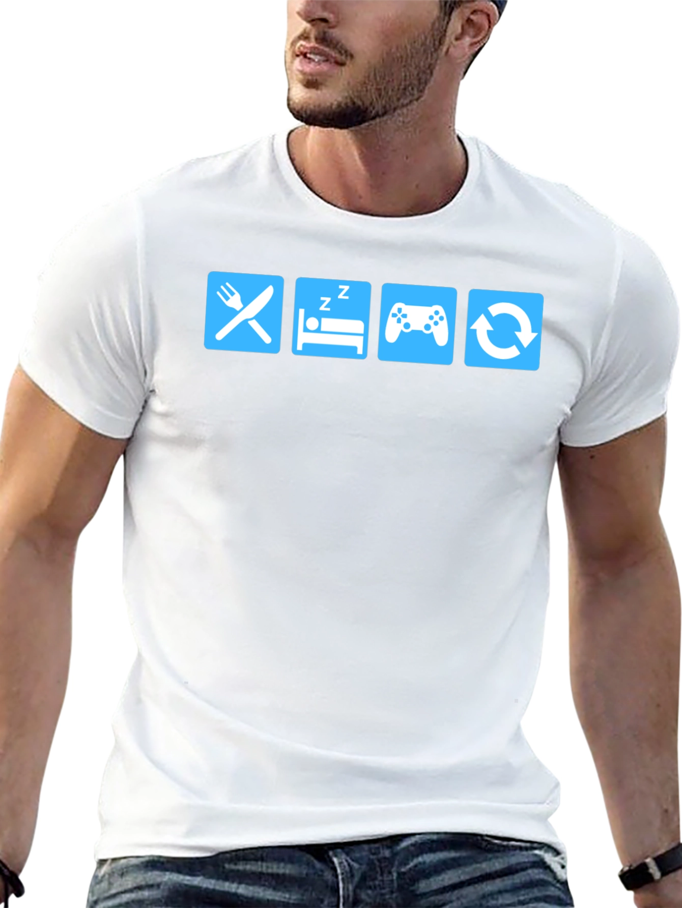 Eat Sleep Game Repeat T-Shirt - Gamer Life