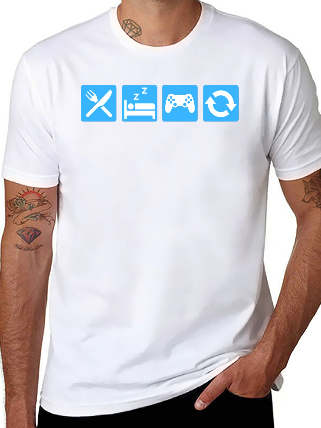 Eat Sleep Game Repeat T-Shirt - Gamer Life