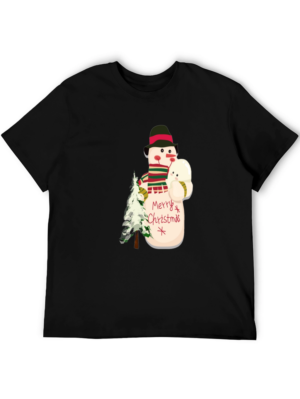 Festive Snowman Graphic Tee - Holiday Cheer