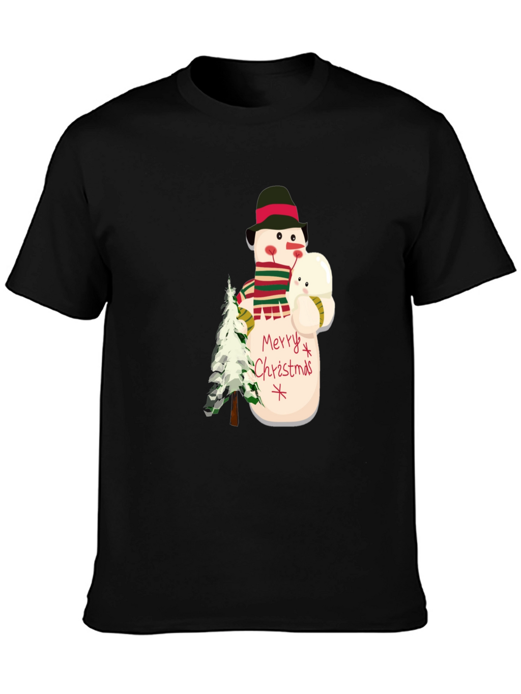 Festive Snowman Graphic Tee - Holiday Cheer