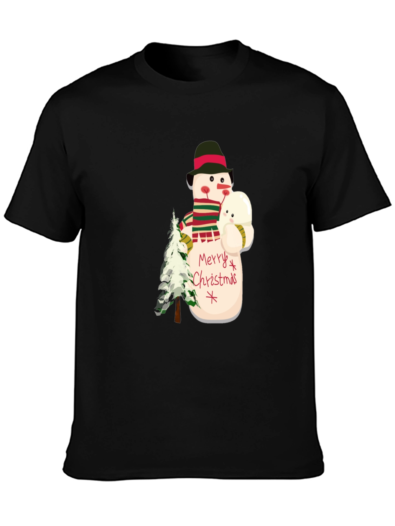 Festive Snowman Graphic Tee - Holiday Cheer