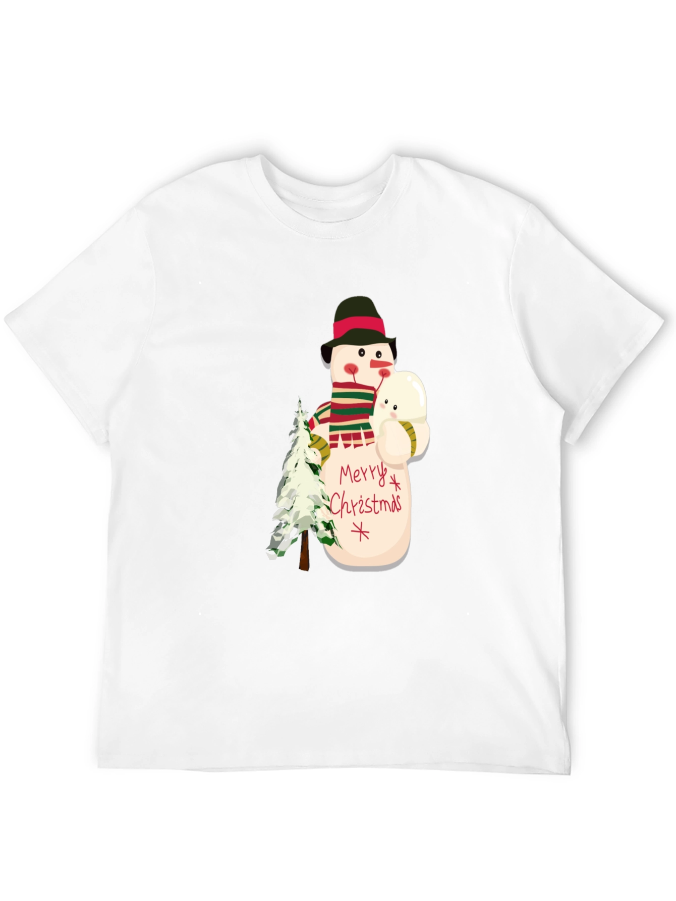 Festive Snowman Graphic Tee - Holiday Cheer