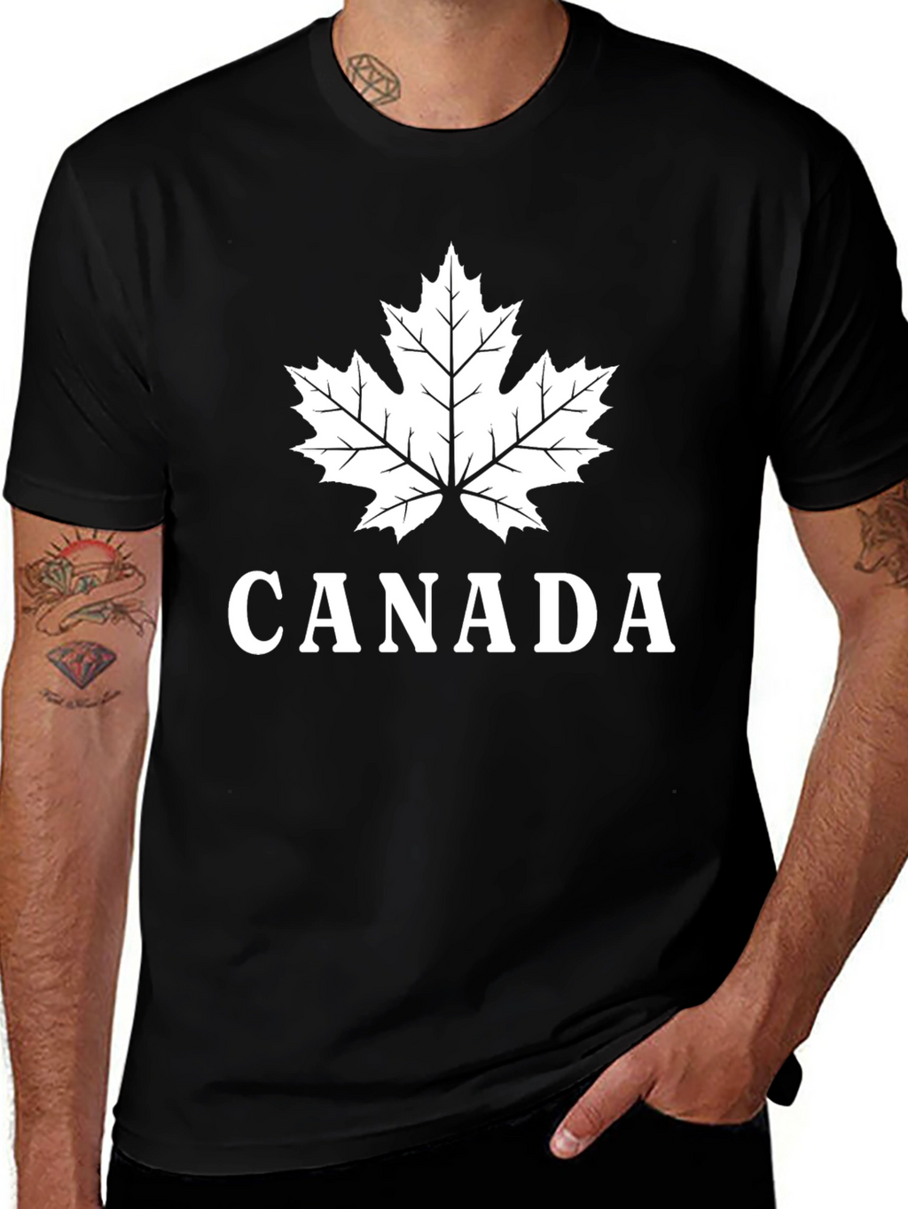 Canada Maple Leaf Graphic T-Shirt - Black