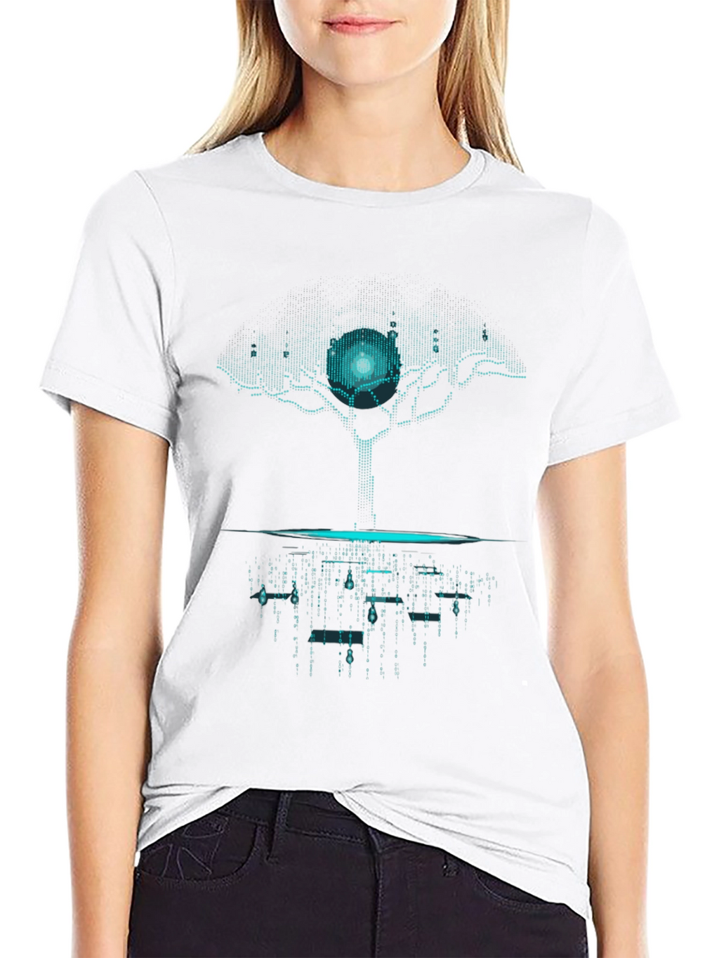 Cyber Tree Graphic Tee - Futuristic Style