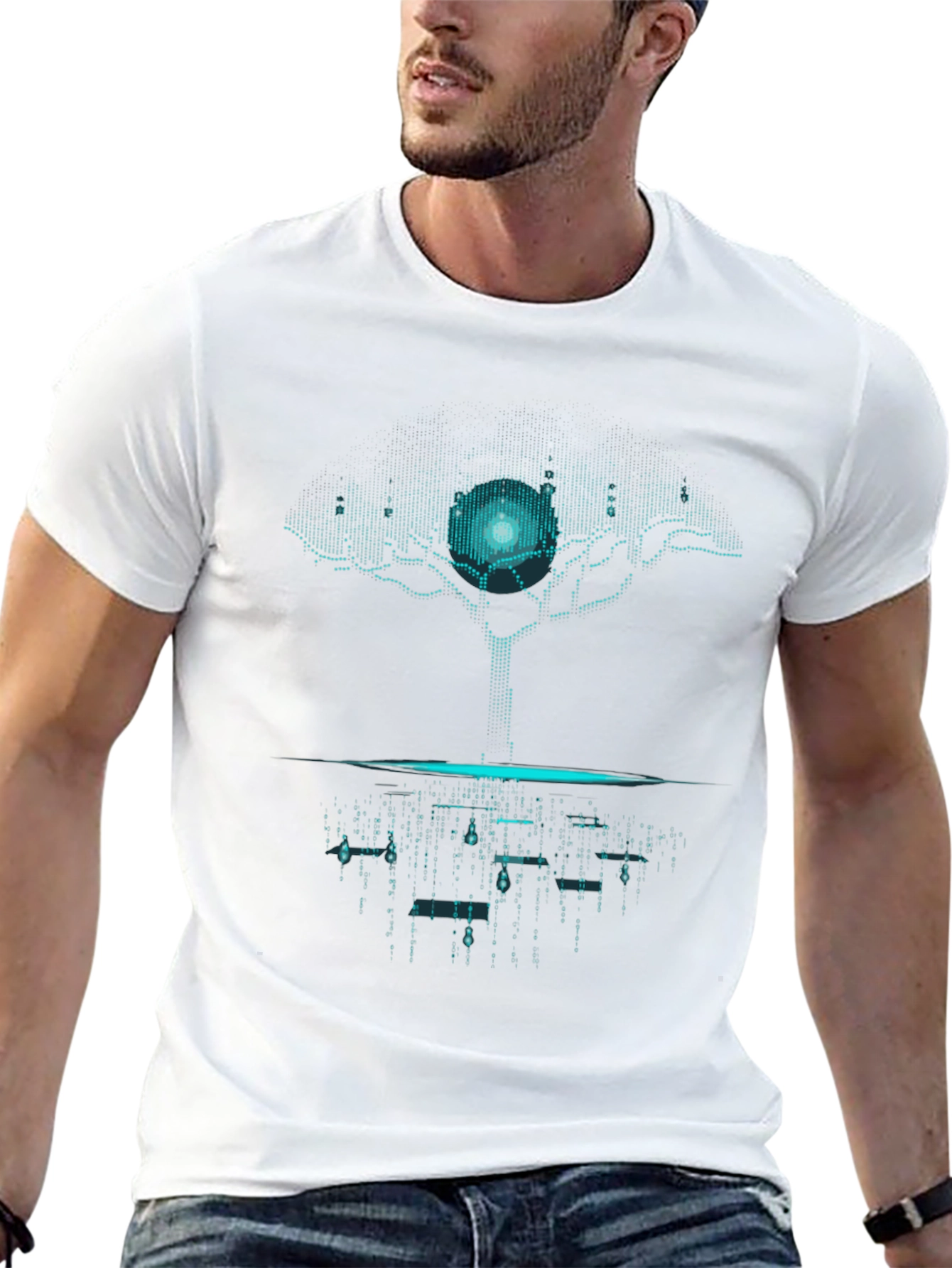 Cyber Tree Graphic Tee - Futuristic Style