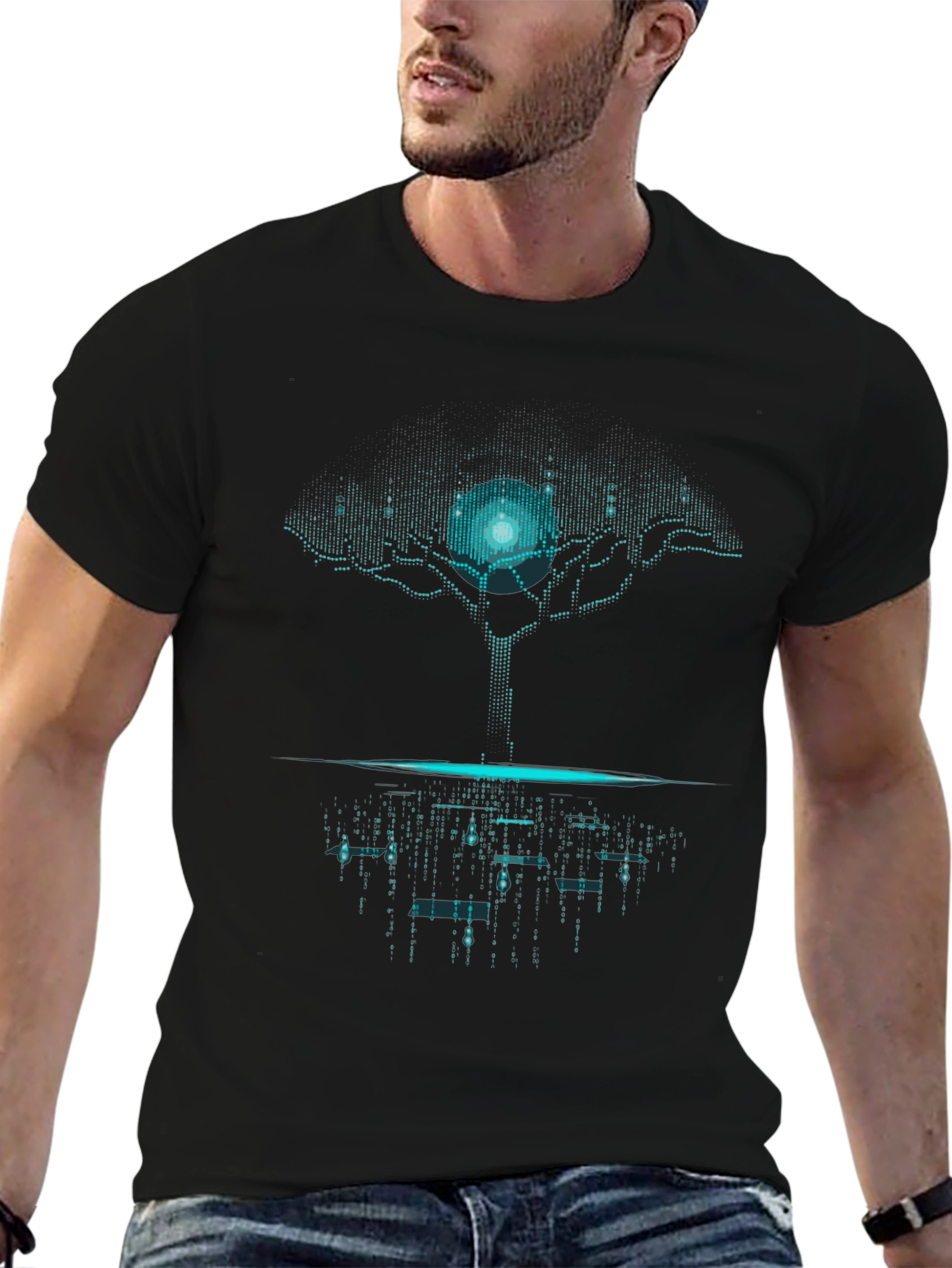 Cyber Tree Graphic Tee - Futuristic Style