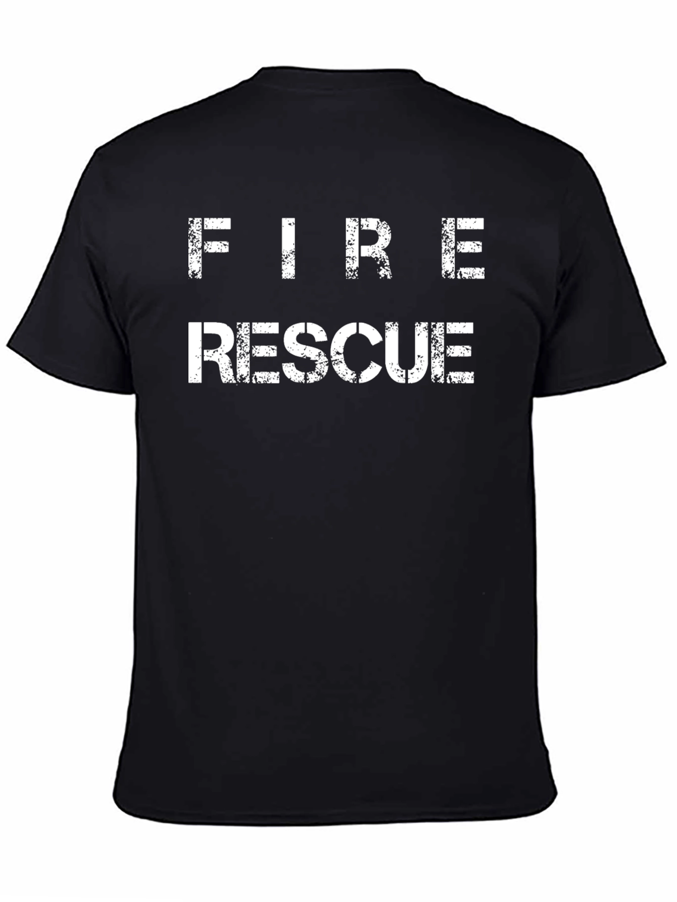 Fire Rescue Graphic T-Shirt - Black Cotton Tee