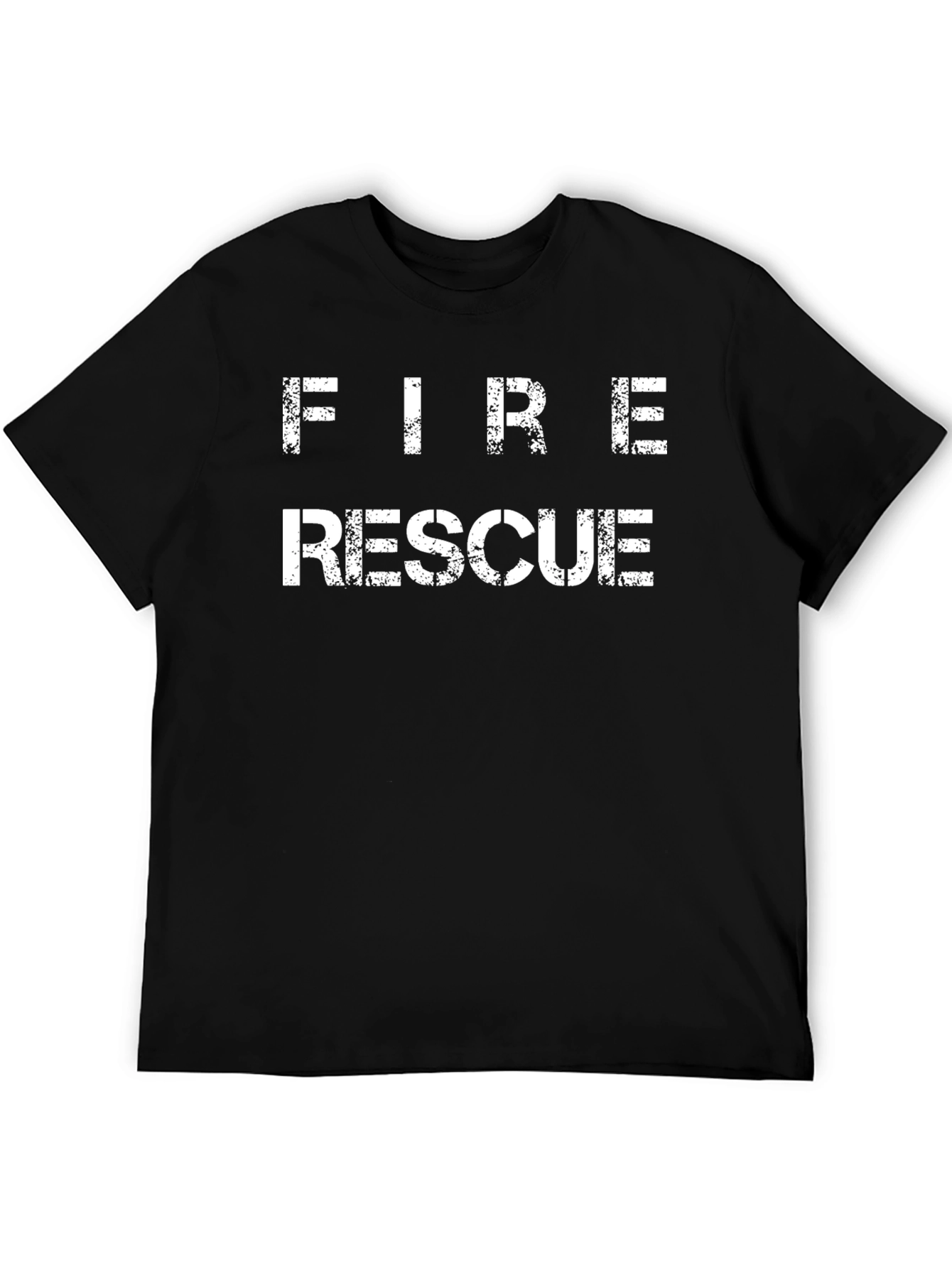 Fire Rescue Graphic T-Shirt - Black Cotton Tee