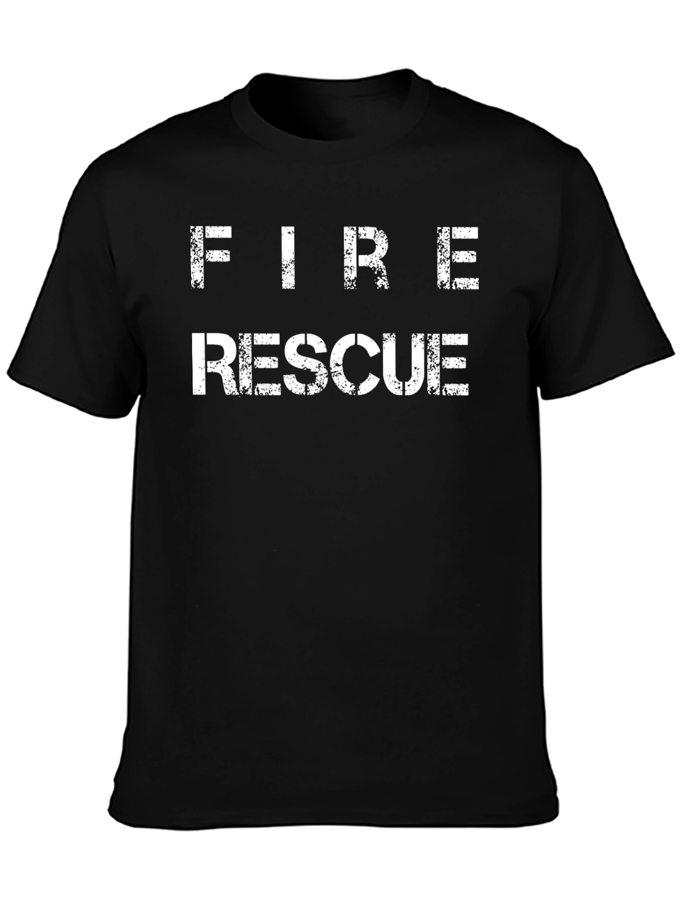 Fire Rescue Graphic T-Shirt - Black Cotton Tee