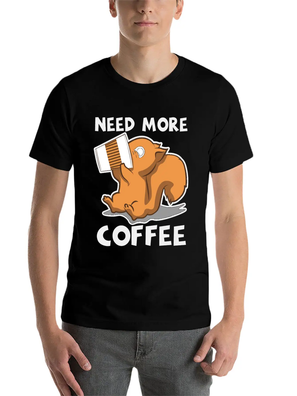 Need More Coffee Caffeine Junkie Gift Stylish Everyday T-Shirt – Unisex Basic Cotton Tee